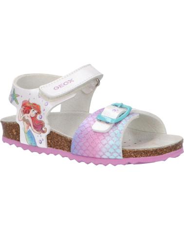 Sandali per Bambina GEOX  J358MA 000NF J ADRIEL C1044 WHITE-AQUAMARINE MULTICOLOR