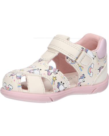 girl Sandals GEOX B556FB 000BC B SANDAL ZAPITO B C0175 IVORY-PINK