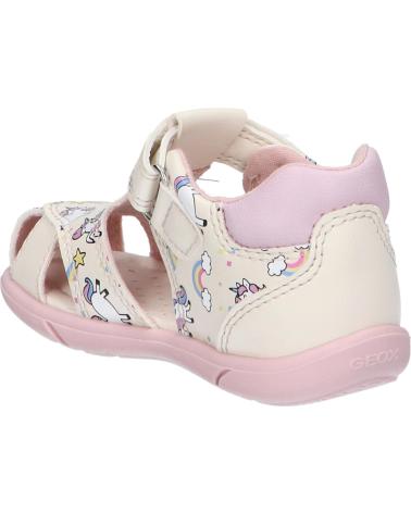 girl Sandals GEOX B556FB 000BC B SANDAL ZAPITO B C0175 IVORY-PINK