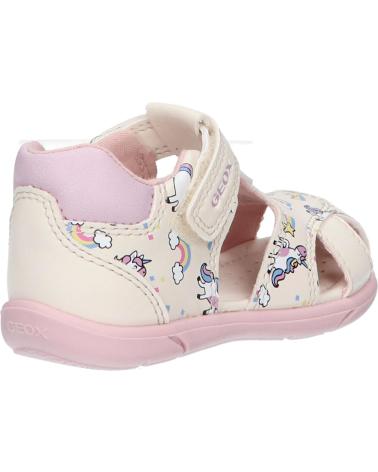 girl Sandals GEOX B556FB 000BC B SANDAL ZAPITO B C0175 IVORY-PINK