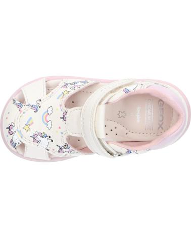 girl Sandals GEOX B556FB 000BC B SANDAL ZAPITO B C0175 IVORY-PINK