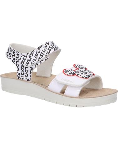 Sandali per Bambina geox J35EAG 000BC J SANDAL COSTAREI GI C0404 WHITE-BLACK