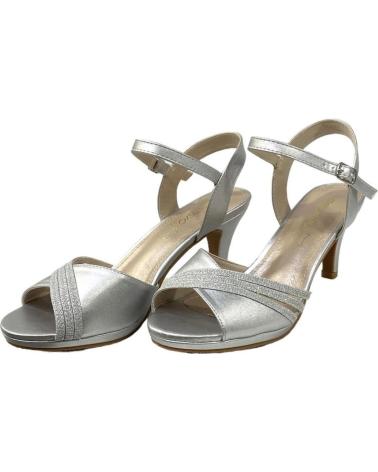 Sandálias de Mulher CALZADOMANIA SANDALIA COMBINA 3 TIRAS BRILL PLATA