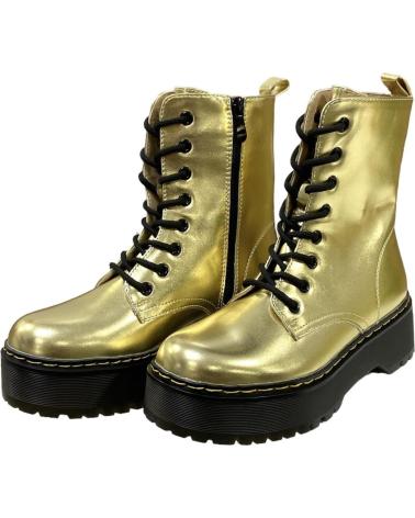 Botas de Mulher CALZADOMANIA BOTA CORDONES METALIZADA ORO