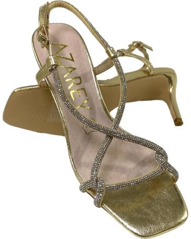 Woman Sandals CALZADOMANIA SANDALIA TACON TIRAS STRASS ORO