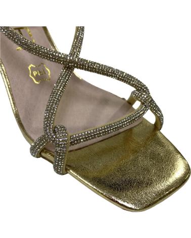 Woman Sandals CALZADOMANIA SANDALIA TACON TIRAS STRASS ORO