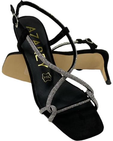 Woman Sandals CALZADOMANIA SANDALIA TACON TIRAS STRASS NEGRO