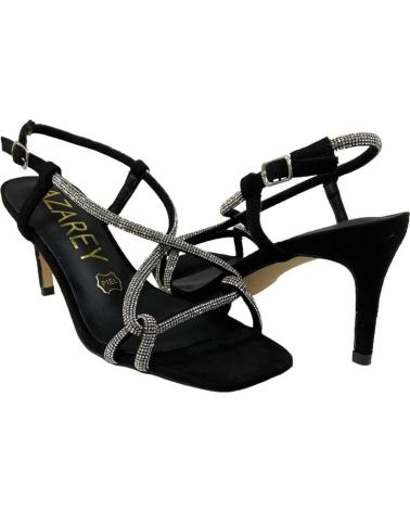 Woman Sandals CALZADOMANIA SANDALIA TACON TIRAS STRASS NEGRO
