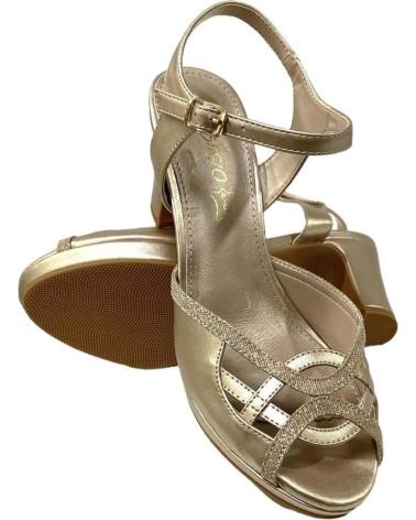 Woman Sandals CALZADOMANIA SANDALIA NAPA TACON ANCHO ORO