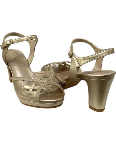 Woman Sandals CALZADOMANIA SANDALIA NAPA TACON ANCHO ORO