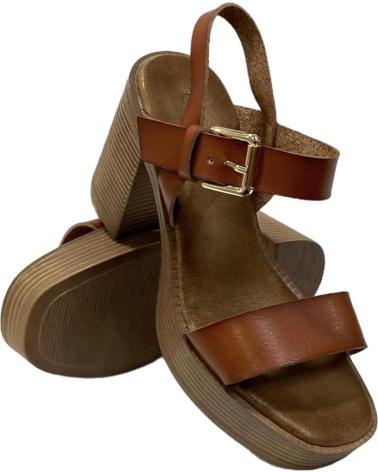 Woman Sandals CALZADOMANIA SANDALIA TACON HEBILLA CAMEL