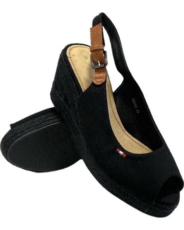 Woman Sandals CALZADOMANIA CUNA UNERA DE LONA NEGRO
