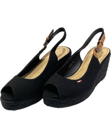Woman Sandals CALZADOMANIA CUNA UNERA DE LONA NEGRO