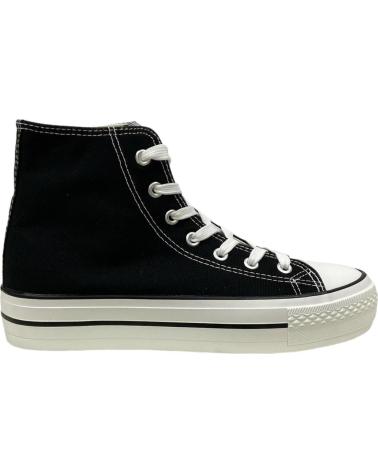Sportif-De-Mujer-CALZADOMANIA-BOTA-LONA-DOBLE-SUELA-NEGRO