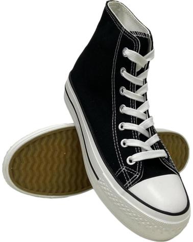 Sportif-De-Mujer-CALZADOMANIA-BOTA-LONA-DOBLE-SUELA-NEGRO