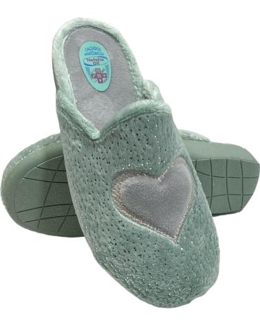 Pantofole-De-Mujer-CALZADOMANIA-ZAPATILLA-CORAZON-CON-GLITER-VERDE