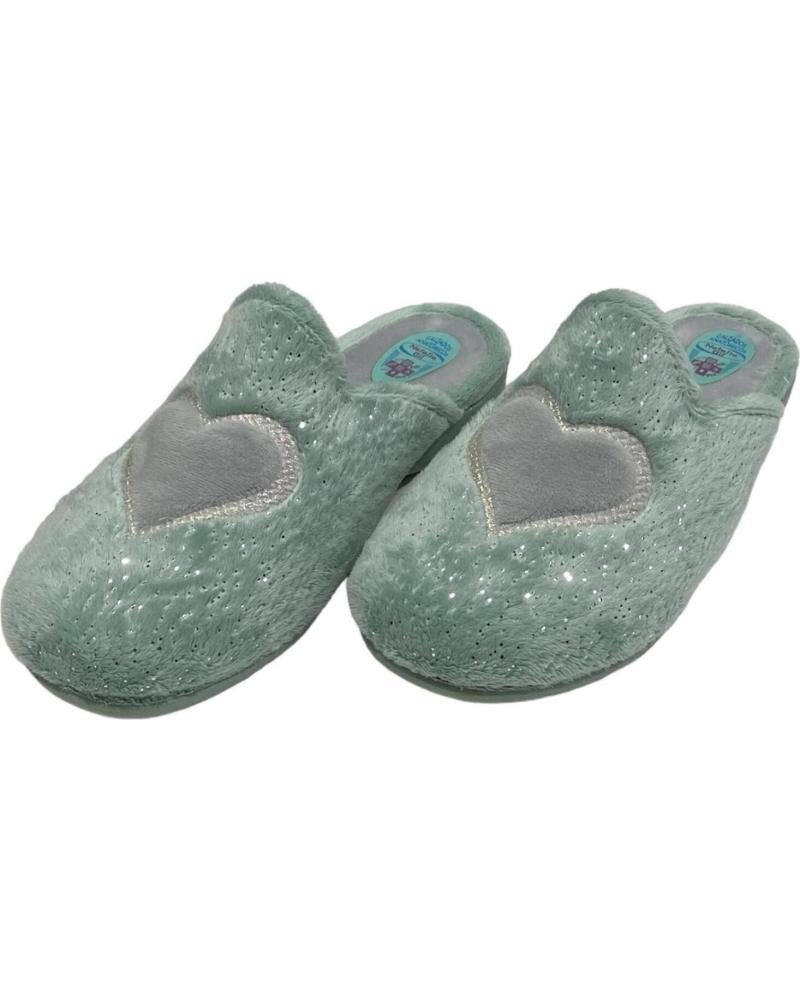 Pantofole-De-Mujer-CALZADOMANIA-ZAPATILLA-CORAZON-CON-GLITER-VERDE