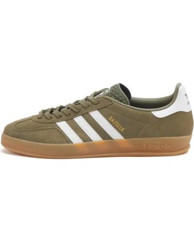 Man Trainers ADIDAS GAZELLE INDOOR JQ0174 OLIVE STRATA - CLOUD WHITE - GOLD META SAGE GREEN