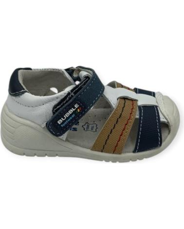 Sandalias de Niño BUBBLE BOBBLE SANDALIA PIEL BLANCA Y MARINO BUBBLE KIDS C303 VARIOS COLORES