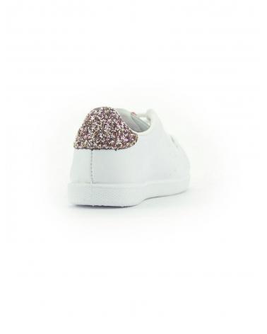 SNEAKERS VICTORIA TENNIS PELLE GLITTER ROSA BIANCO BLANCO