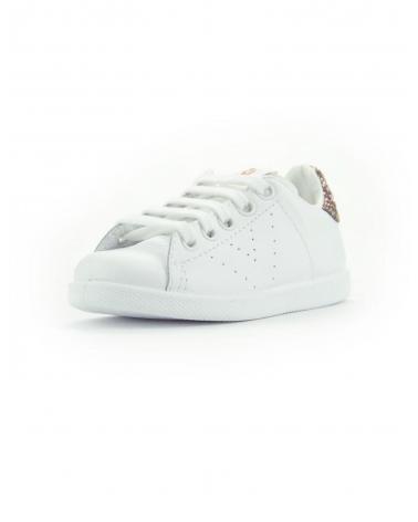 SNEAKERS VICTORIA TENNIS PELLE GLITTER ROSA BIANCO BLANCO