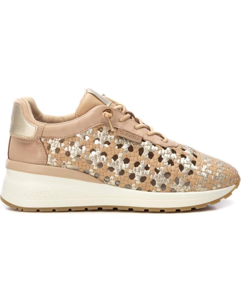 Deportivas de Mujer CARMELA ZAPATILLA DE MUJER EN PIEL CON PLANTILLA EXTRAIBLE Y SUELA BEIGE