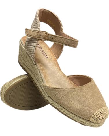 Sandales pour Femme CALZADOMANIA SANDALIA ESPARTO 3 CUERDAS CAMEL