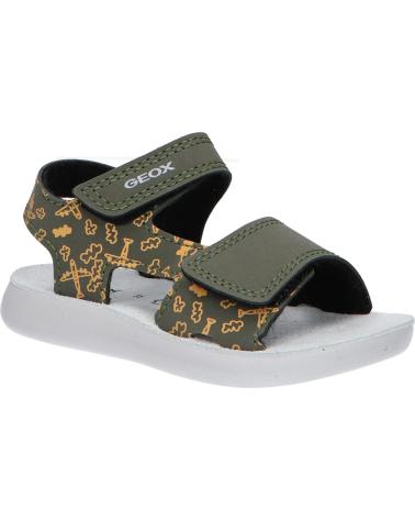 Sandales pour Garçon GEOX  B455SC 000CE B SANDAL LIGHTFLOPPY C0966 DK GREEN-OCHREYELLOW C0966