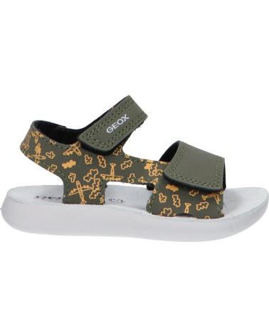 Sandales pour Garçon GEOX  B455SC 000CE B SANDAL LIGHTFLOPPY C0966 DK GREEN-OCHREYELLOW C0966