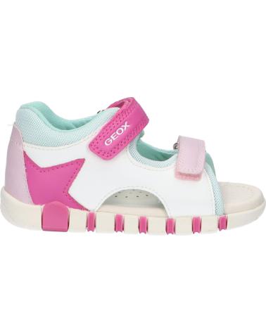 girl Sandals GEOX B5517B 0BC14 B SANDAL IUPIDOO A C0563 WHITE-FUCHSIA
