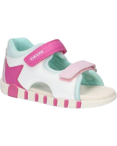 girl Sandals GEOX B5517B 0BC14 B SANDAL IUPIDOO A C0563 WHITE-FUCHSIA