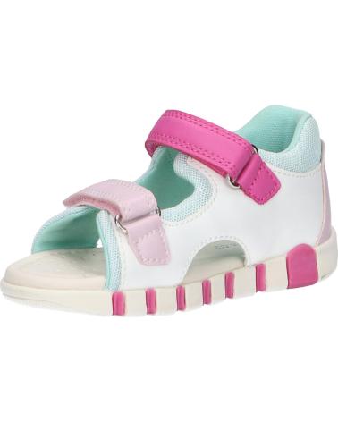 girl Sandals GEOX B5517B 0BC14 B SANDAL IUPIDOO A C0563 WHITE-FUCHSIA