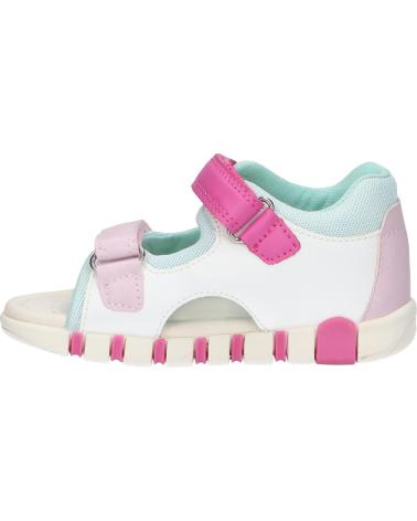 girl Sandals GEOX B5517B 0BC14 B SANDAL IUPIDOO A C0563 WHITE-FUCHSIA