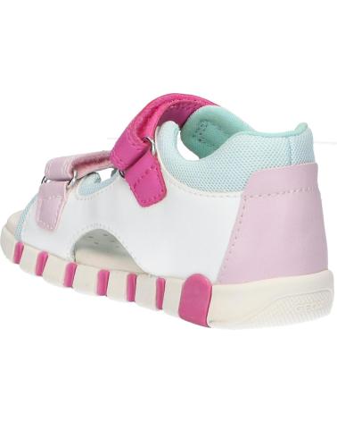 girl Sandals GEOX B5517B 0BC14 B SANDAL IUPIDOO A C0563 WHITE-FUCHSIA