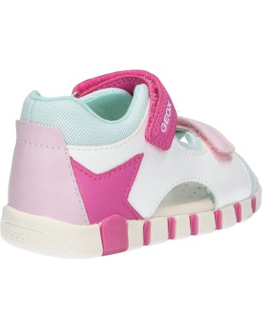 girl Sandals GEOX B5517B 0BC14 B SANDAL IUPIDOO A C0563 WHITE-FUCHSIA