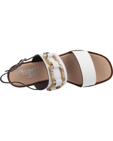 PLUMERS SANDALIAS PLUMERS 3969P CON DETALLE METÁLICO Y TACÓN BLOQUE BLANCO