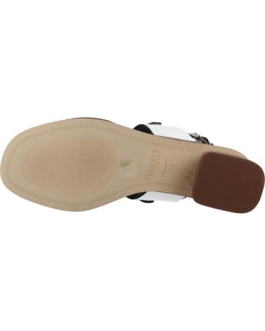 PLUMERS SANDALIAS PLUMERS 3969P CON DETALLE METÁLICO Y TACÓN BLOQUE BLANCO