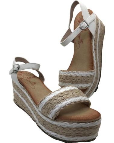 Sandali per Donna MANDARINA SANDALIA PLATAFORMA ESPARTO MUJER SHOES 938DF BLANCO