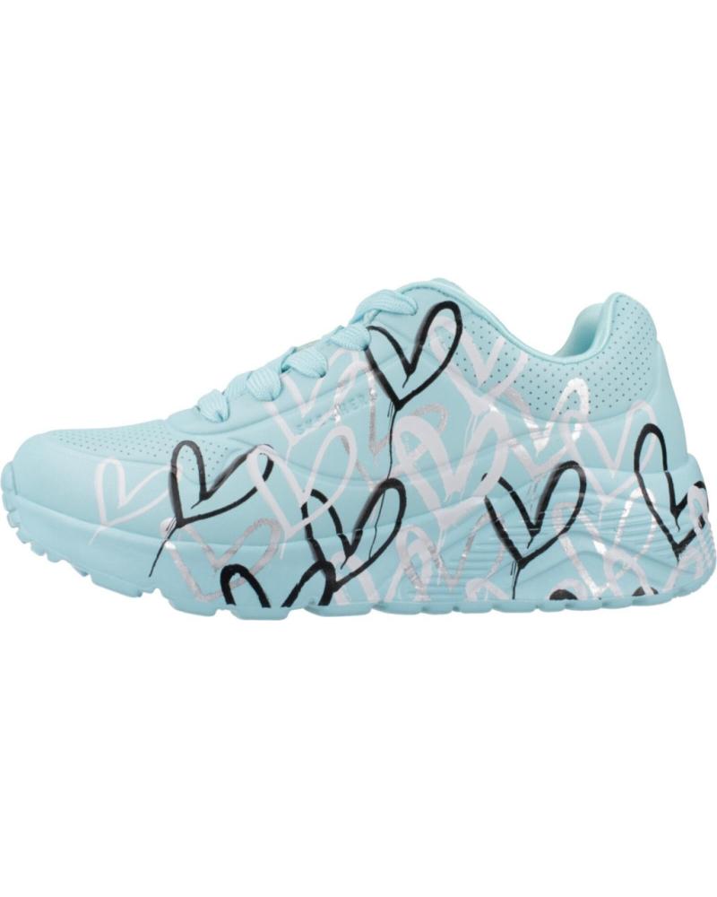 SKECHERS UNO LITE METALLIC TQMT - SNEAKERS BLU CON CUORI TQMT