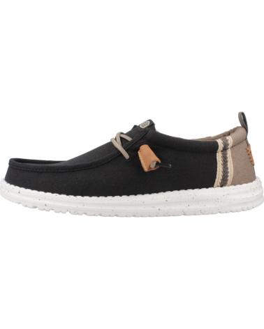 Nauticos per Uomo HEY DUDE INFORMALES HOMBRE MODELO WALLY SUMMER LINEN COLOR NEGRO BLKW BLKWLN