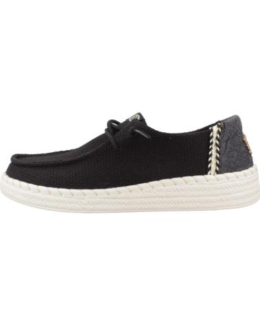 Nauticos pour Femme HEY DUDE ZAPATOS CASUAL MUJER MODELO WENDY ESPADRILLE WOVEN COLOR BLA BLACK