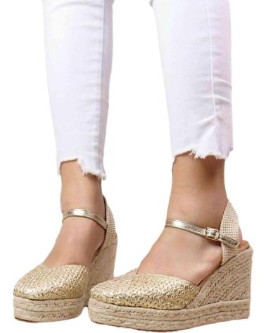 Zapatos de cuña per Donna L&R SHOES LR SHOES 5109 ALPARGATAS DE ESPARTO PARA MUJER ORO