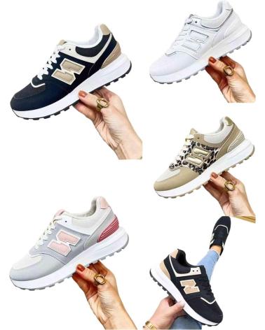 L&R SHOES MDTT-86 BASKETS SPORTIVES FEMME NOIR NEGRO