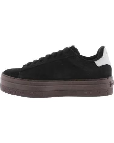 VICTORIA 1092171 BARCELONA SUEDE PLATFORM SNEAKERS BLACK NEGRO
