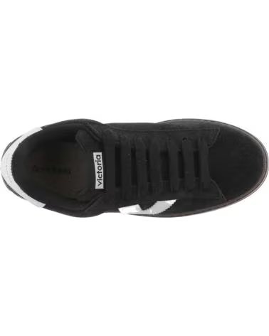 VICTORIA 1092171 BARCELONA SUEDE PLATFORM SNEAKERS BLACK NEGRO