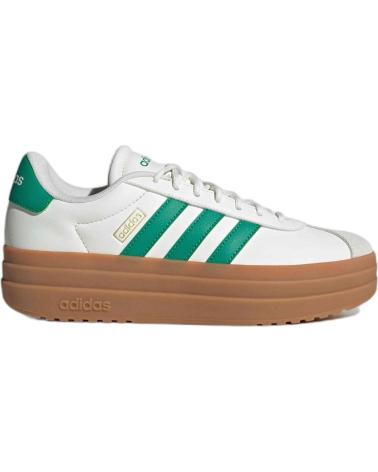 ADIDAS W-COURT BOLD I25 - SNEAKERS PLATFORM BIANCHE CON FASCE VERDI BLANCO