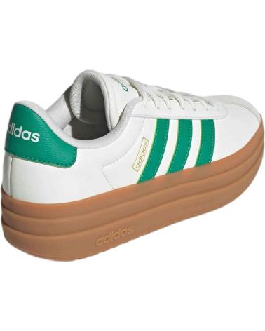 ADIDAS W-COURT BOLD I25 - SNEAKERS PLATFORM BIANCHE CON FASCE VERDI BLANCO