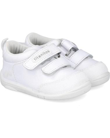 Deportivas de Niña y Niño TITANITOS ZAPATILLAS DEPORTIVAS DE PIEL LAVABLE C BLANCO