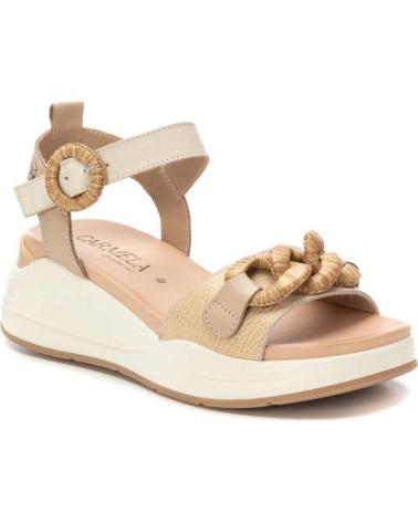 Sandálias de Mulher CARMELA SANDALIA DE MUJER EN PIEL CON CIERRE MEDIANTE HEBILLA BEIGE