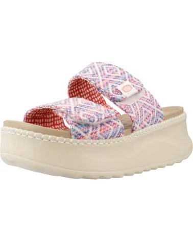 HEY DUDE SANDALIAS DE PLATAFORMA 43210-4UZ EN ROSA PARA MUJER MULTICOLOR